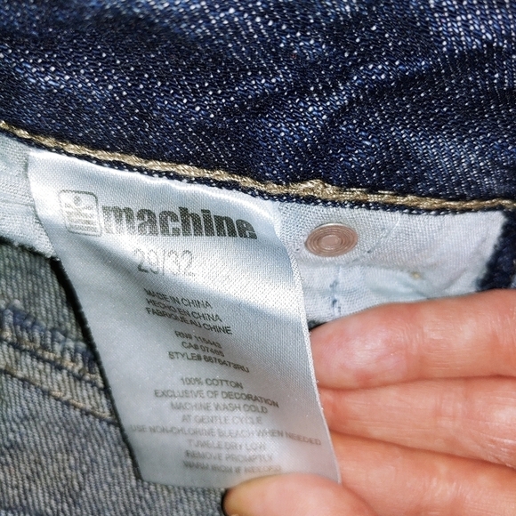 Machine Disressed Low Rise Straight Jeans 29 - Picture 5 of 9